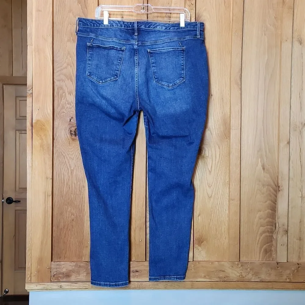 Mossimo Supply Co Curvy High Rise Stretch Skinny Jeans, 18 Petite, Blue Denim